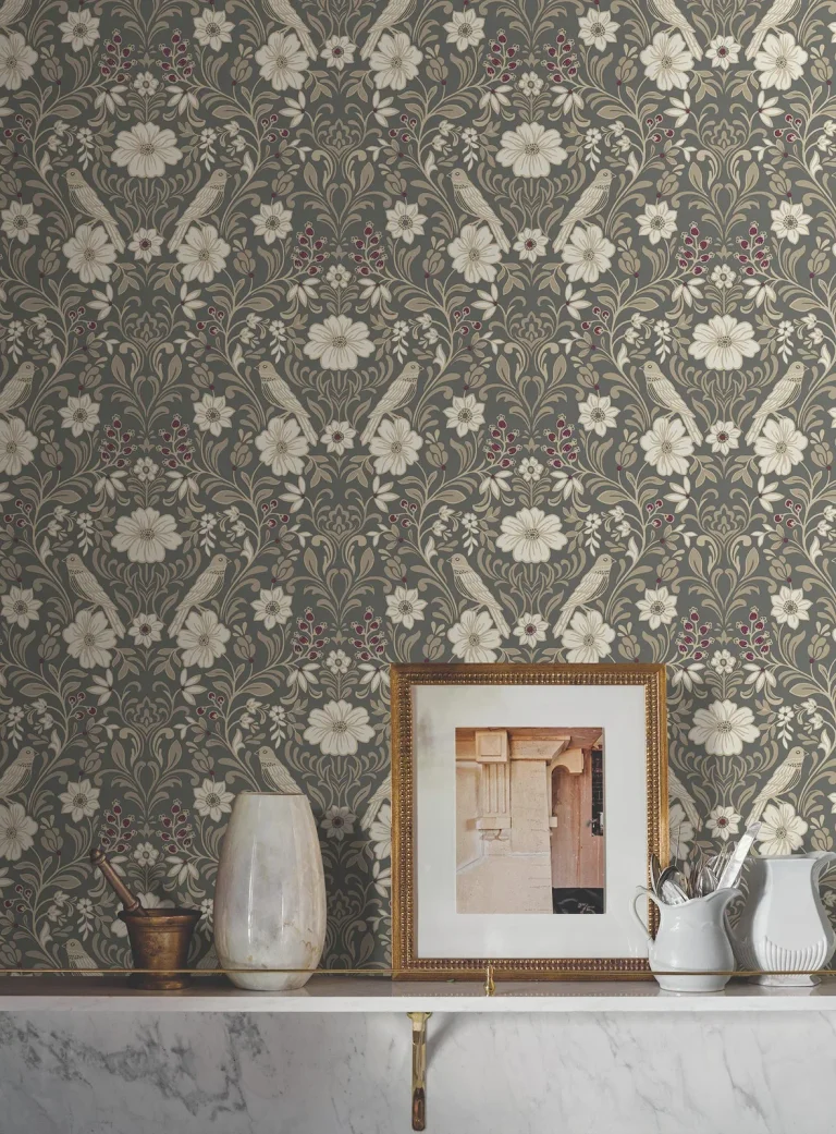 Magnolia Home Colette Wallpaper - Charcoal — Ảnh 3