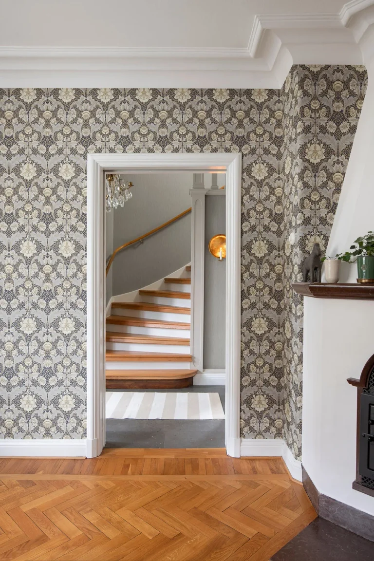 Myrtle Floral Ogee Wallpaper - Blue — Ảnh 4