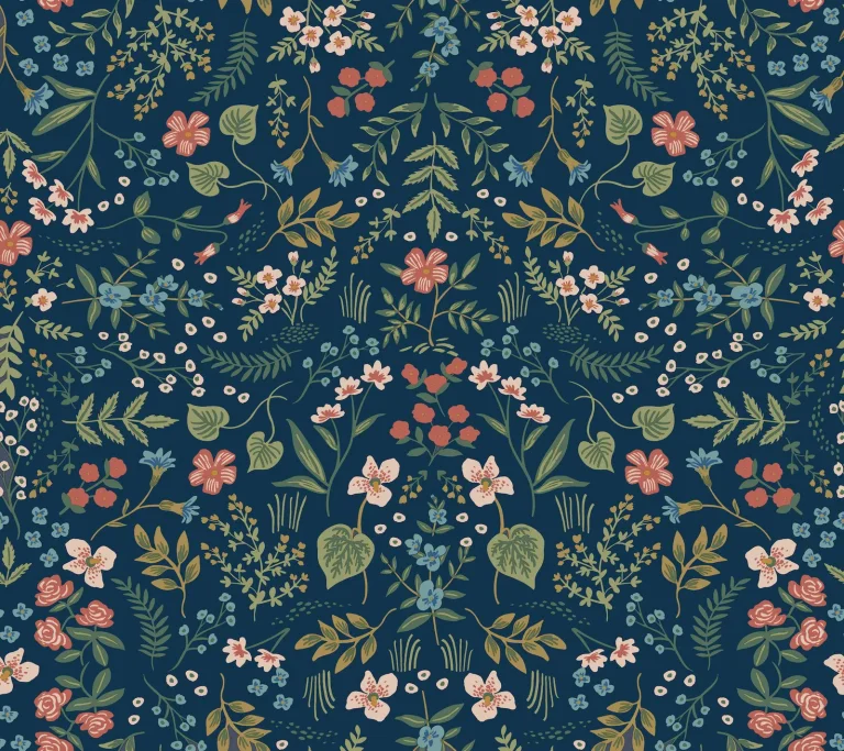 Rifle Paper Co. Wildwood Peel and Stick Wallpaper - Navy — Ảnh 2
