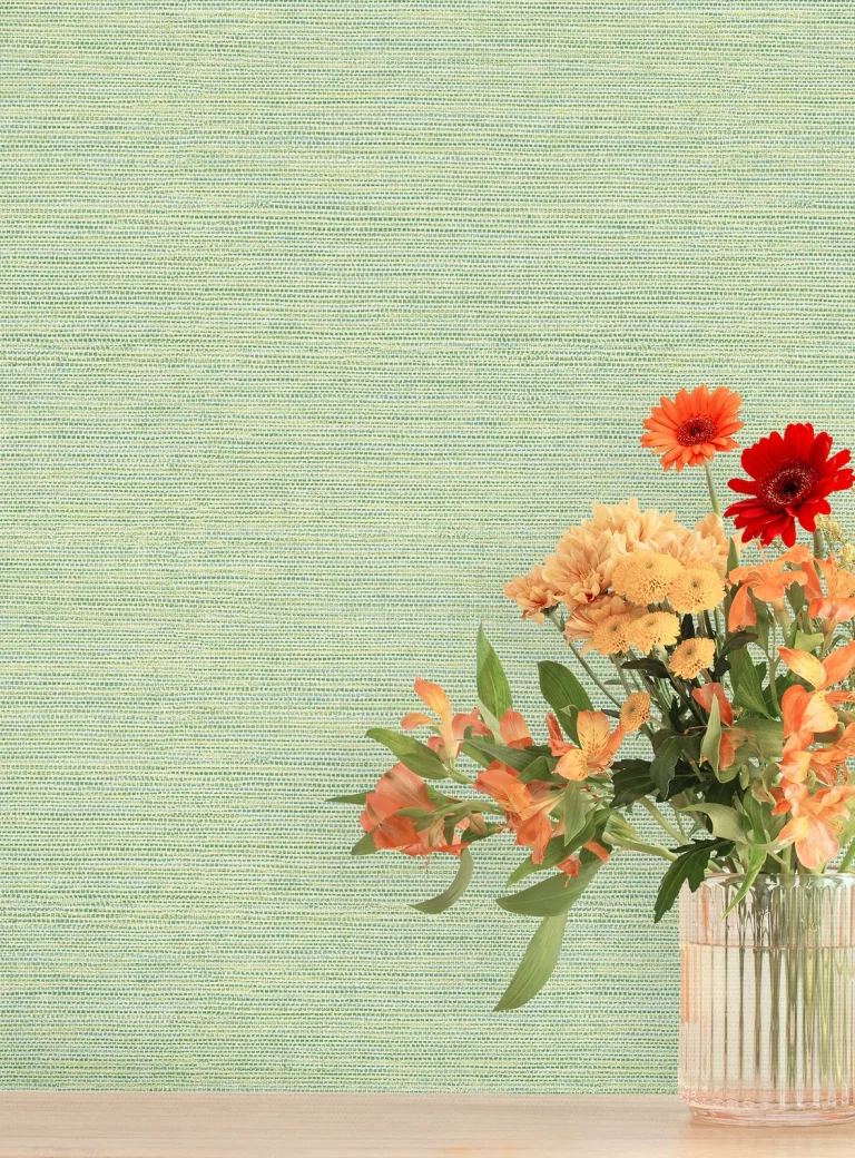 Agave Faux Grasscloth Wallpaper - Green — Image 4
