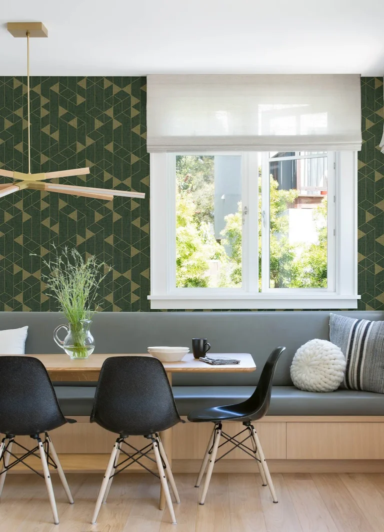 Fairbank Linen Geometric Wallpaper - Evergreen — Ảnh 3