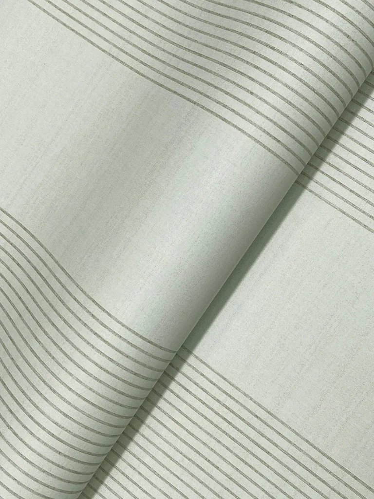 Ronald Redding Archer Stripe Faux Linen Wallpaper - Sage — Ảnh 6