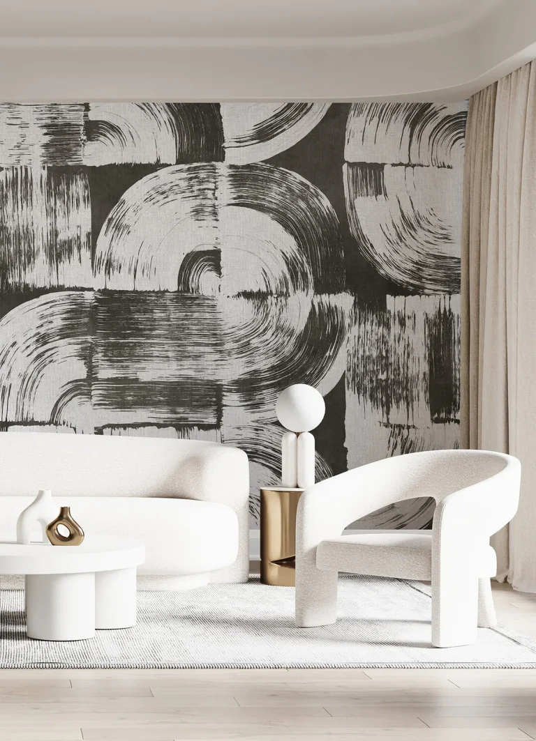 Brushstrokes Wall Mural - Charcoal — Image 7