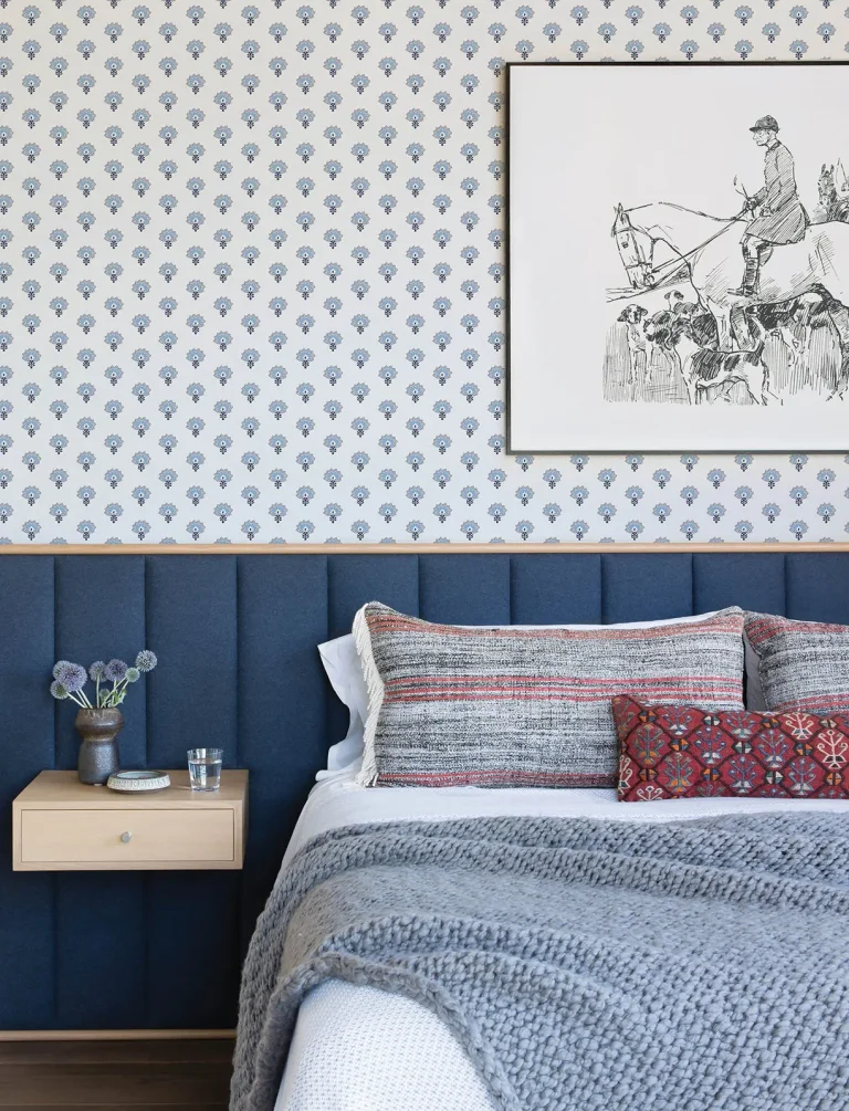 Chesapeake Hilda Floral Medallion Wallpaper - Blue — Ảnh 4