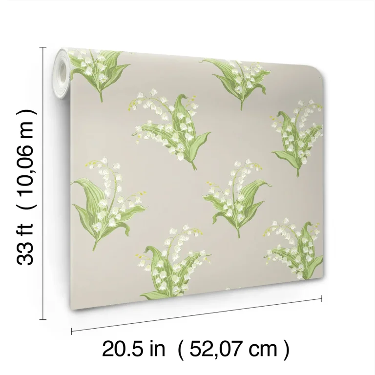 Farmington Lily of the Valley Wallpaper - Stone — Ảnh 4