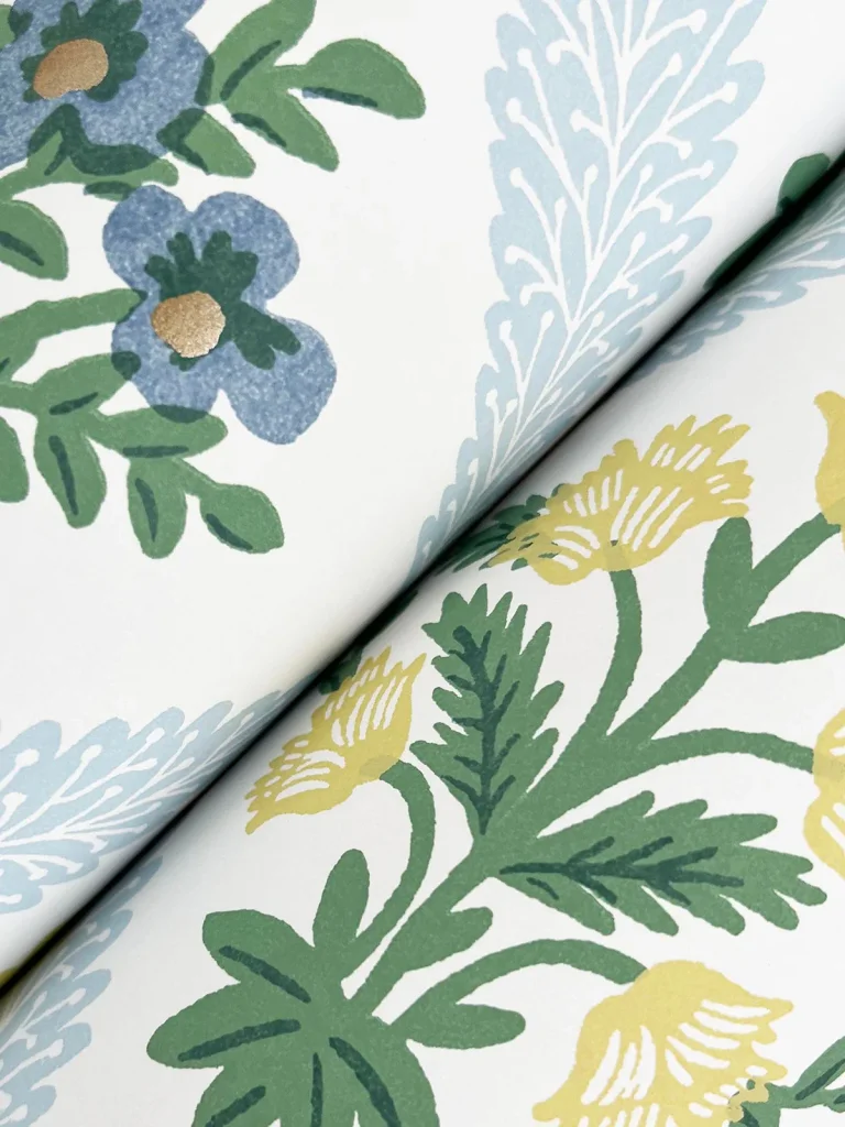 Rifle Paper Co. Estee Garden Wallpaper - Blue Multi — Ảnh 7