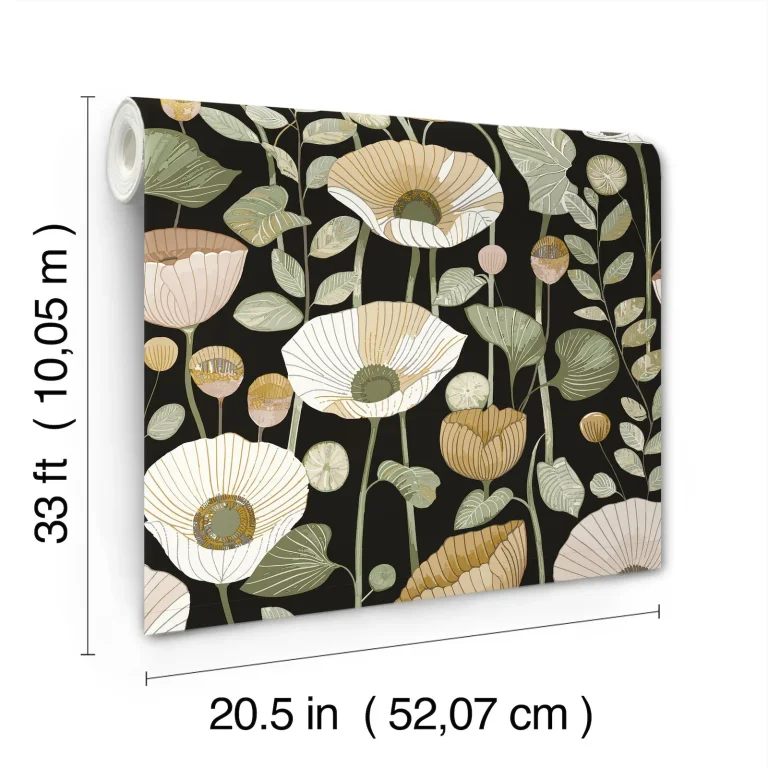 Mindra Floral Trail Wallpaper - Black — Ảnh 6