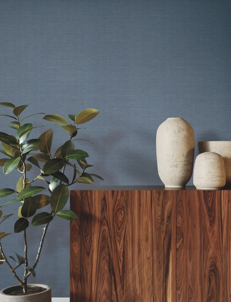 Ronald Redding Linen Levels Wallpaper - Indigo — Ảnh 3