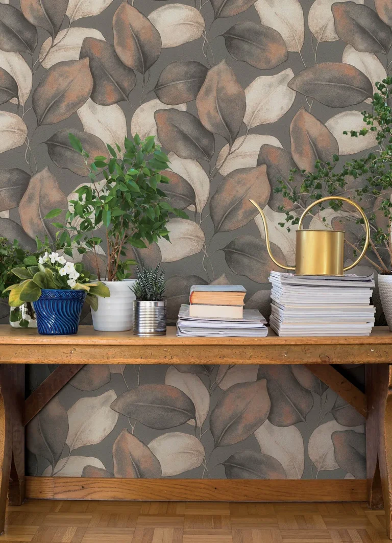 Evanthe Vine Wallpaper - Charcoal — Ảnh 4
