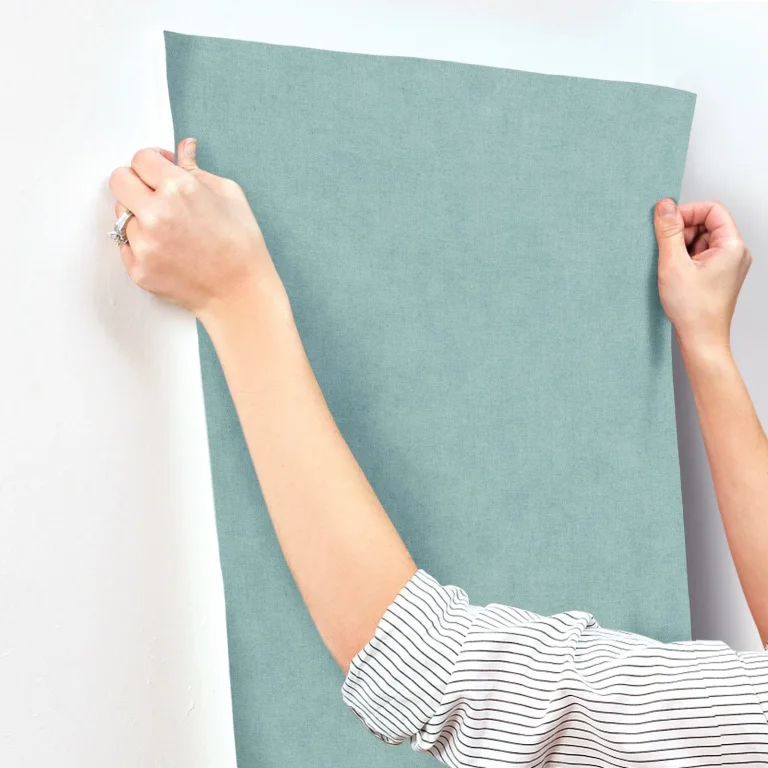 Nuovo Faux Linen Wallpaper - Light Blue — Ảnh 6