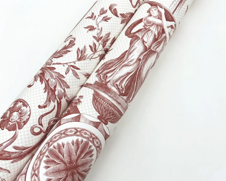 Avian Fountain Toile Wallpaper - Brick — Ảnh 3