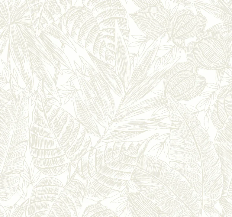 Brentwood Palm Leaves Wallpaper - Bone — Ảnh 4
