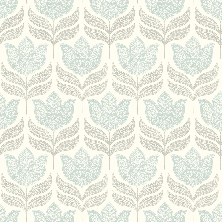 Chesapeake Cathal Tulip Block Print Wallpaper - Aqua — Ảnh 5