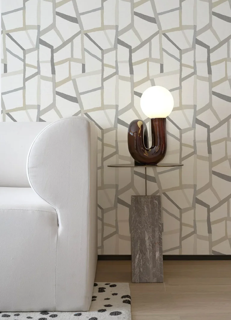 Tate Geometric Linen Wallpaper - Grey — Ảnh 6