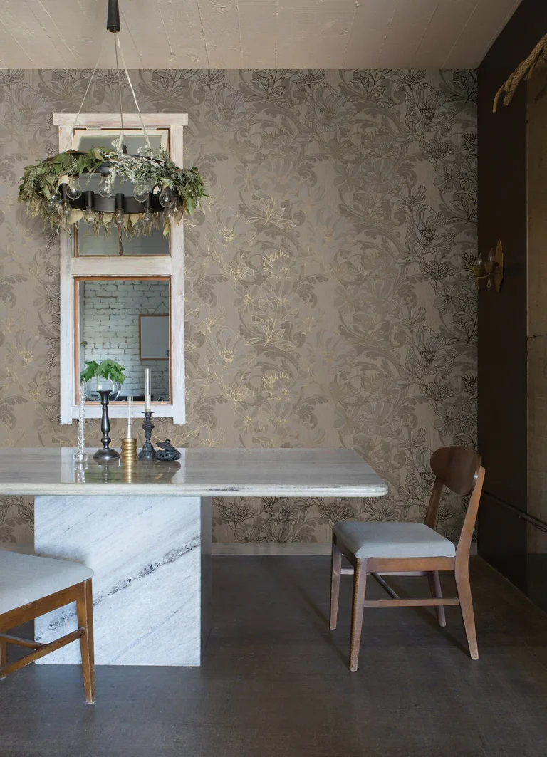Selene Mucha Floral Wallpaper - Gold — Ảnh 4