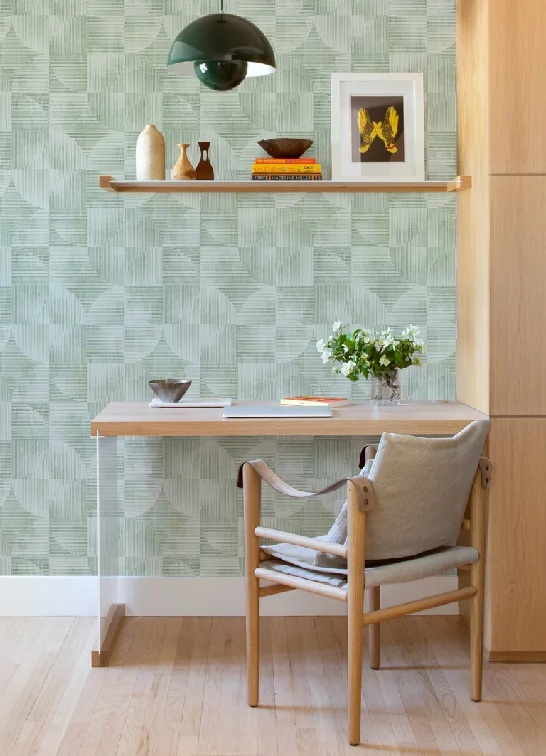 Woodbine Abstract Geometric Wallpaper - Sage — Image 3