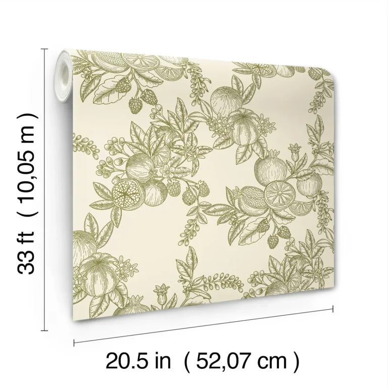 Chris Loves Julia Gerty Fruit Toile Wallpaper - Green — Ảnh 6