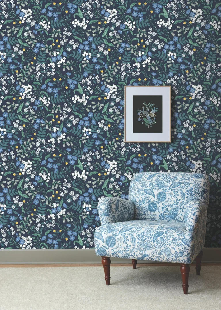 Rifle Paper Co. Sweetbrier Peel and Stick Wallpaper - Navy — Image 5