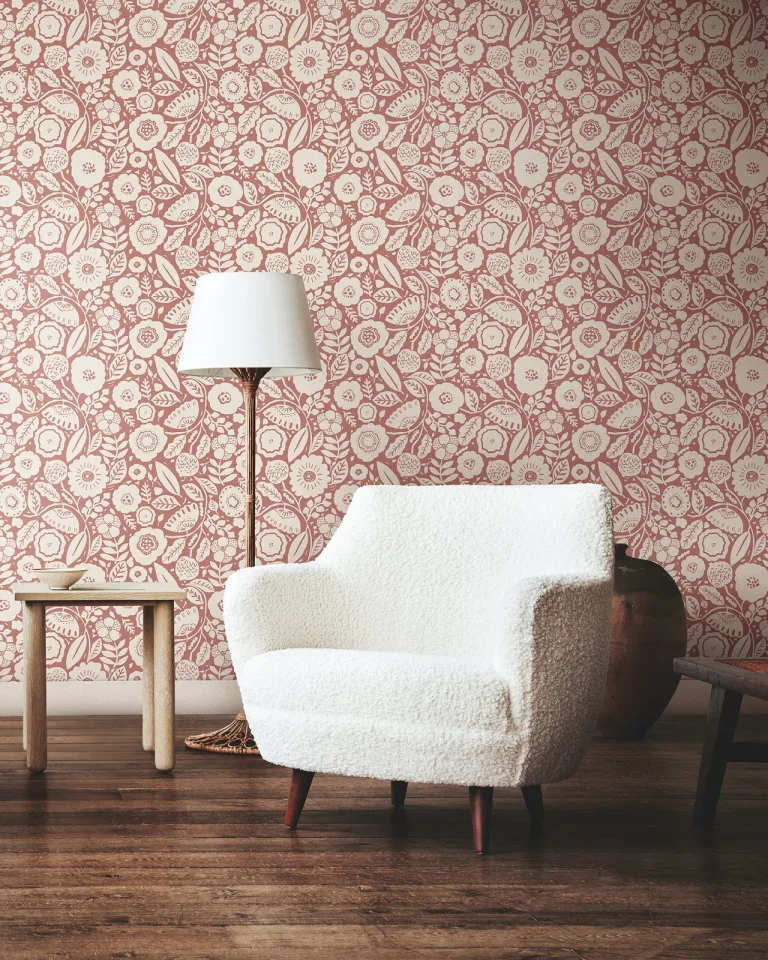 Camille Blossom Wallpaper - Vintage Rose — Image 4