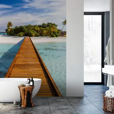 Way to Paradise - Wall Mural 5432 - Round - 144cm diameter