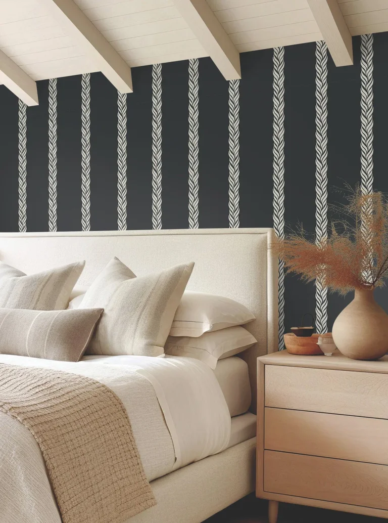 Ronald Redding Braided Stripe Wallpaper - Black — Ảnh 5