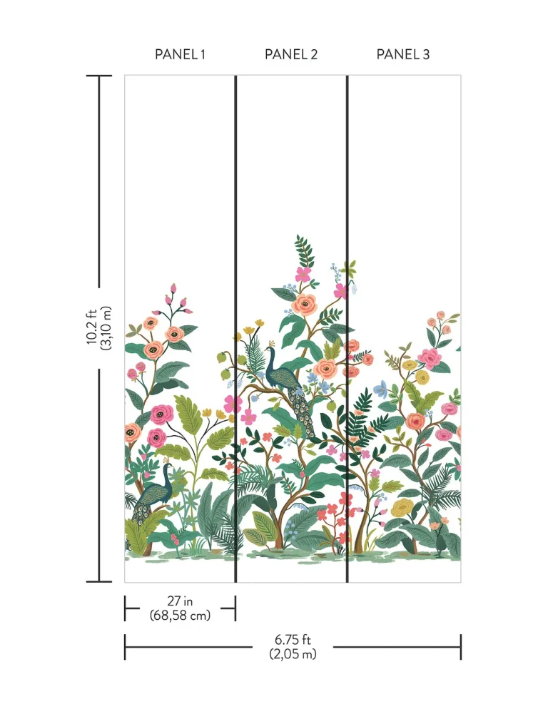 RIFLE PAPER CO. SECOND EDITION PEACOCK MURAL RP7397M — Ảnh 3