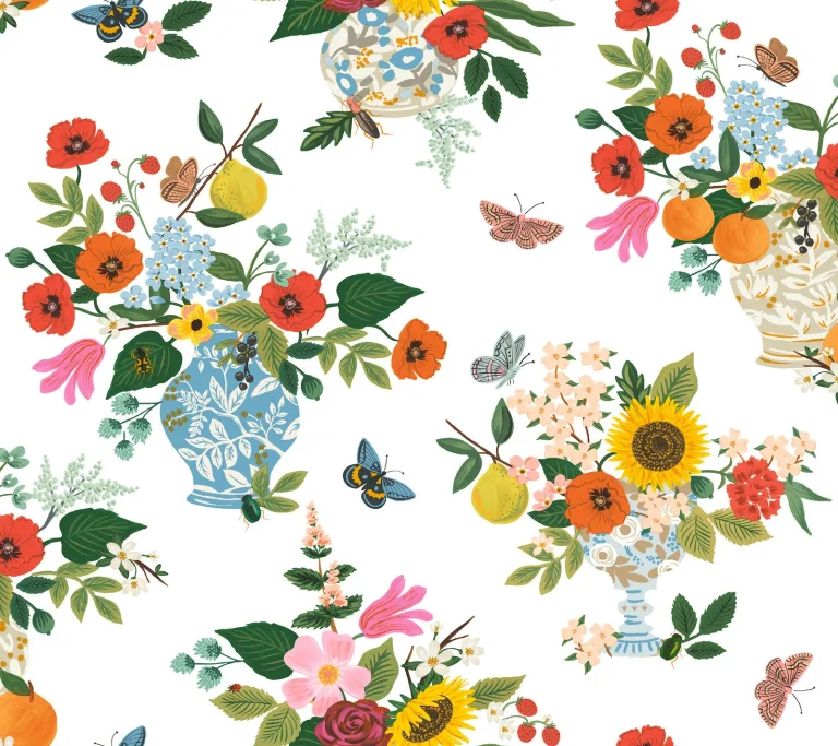 Rifle Paper Co. Flower Studies Wallpaper - Bright Multi — Ảnh 6