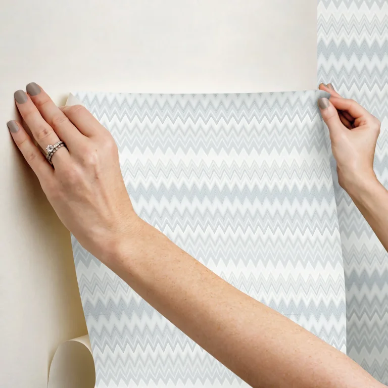 Zig Zag Peel and Stick Wallpaper - White — Ảnh 2