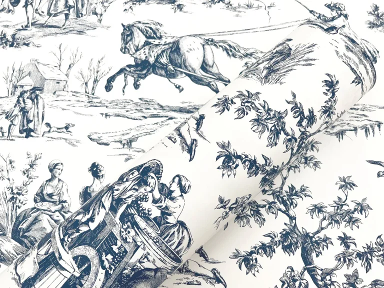 Seasons Toile Wallpaper - Navy — Ảnh 6