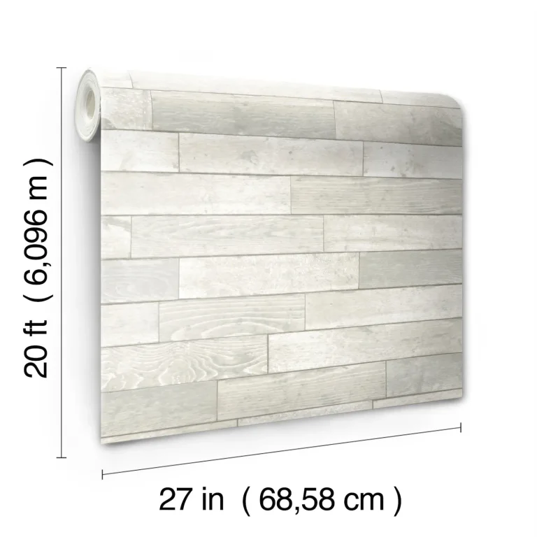 Warehouse Planks Peel and Stick Wallpaper - White — Ảnh 7