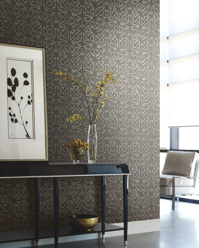 Ronald Redding Empire Diamond Wallpaper - Pewter — Ảnh 3