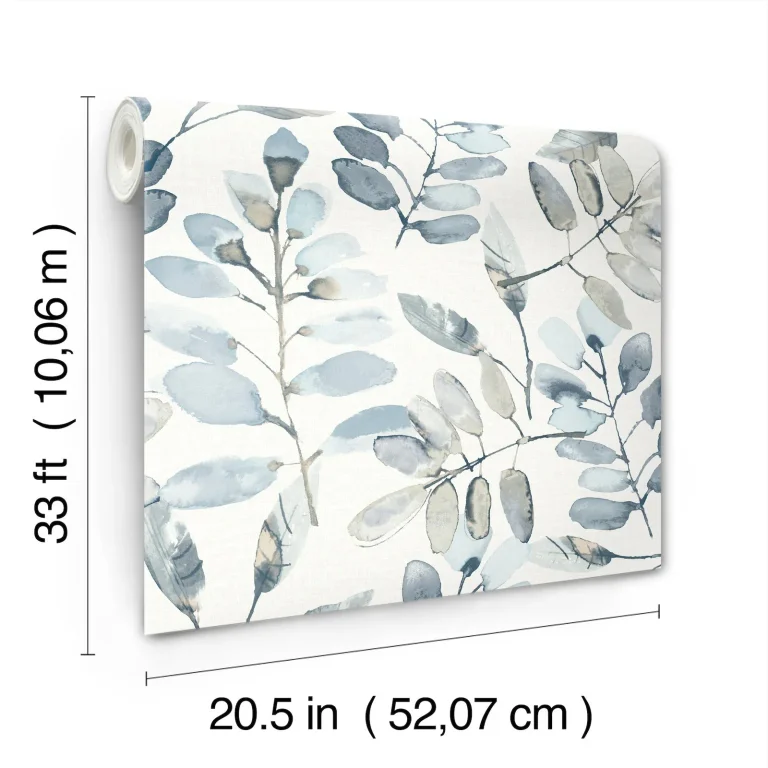 Chesapeake Pinnate Leaves Wallpaper - Blue — Ảnh 2