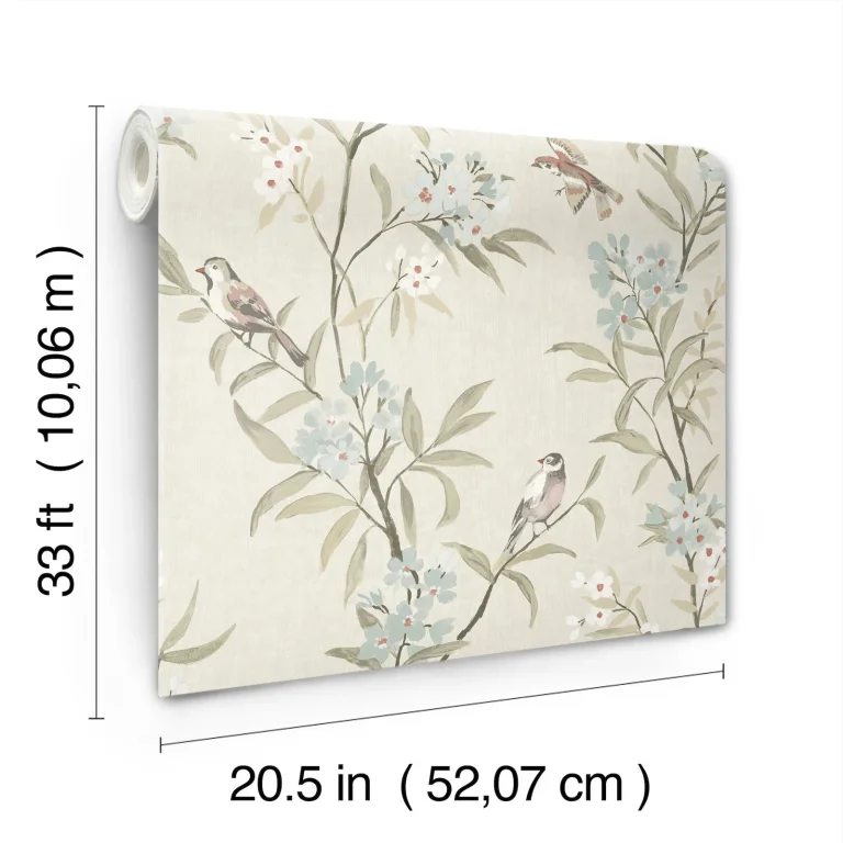 Chesapeake Tea Olive Finch Frolic Wallpaper - Beige — Ảnh 2