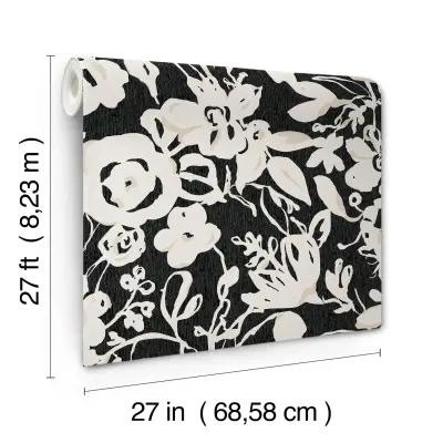 Brushstroke Floral — Black
