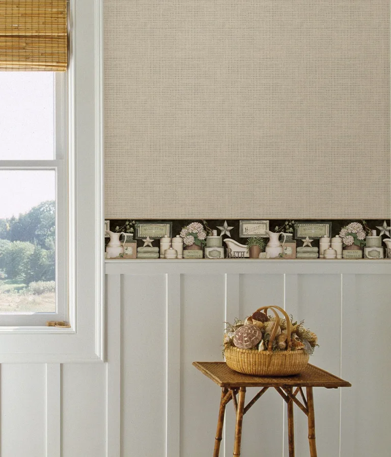 Chesapeake Martha Country Bath Wallpaper Border - Black — Ảnh 2