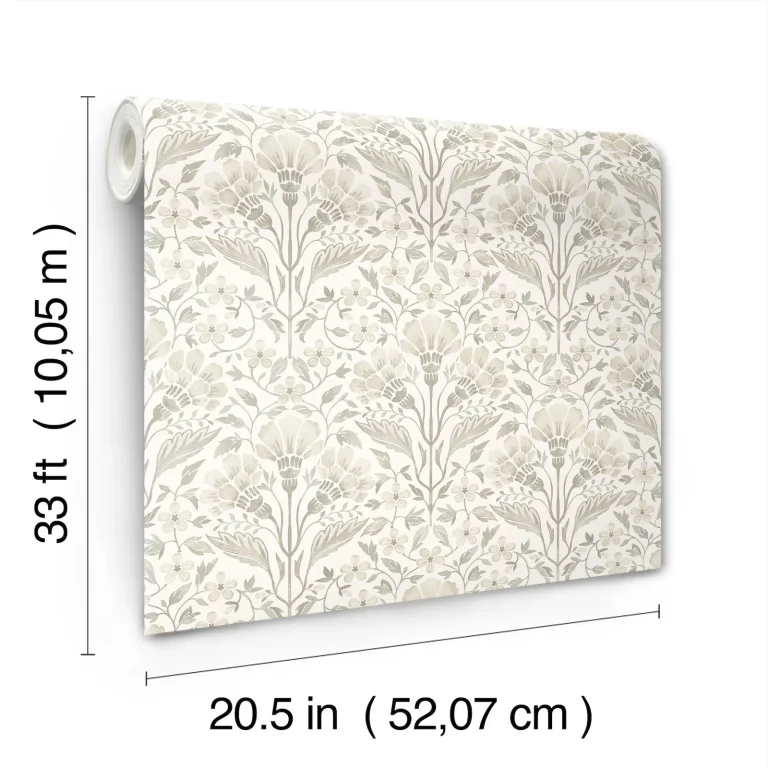 Chesapeake Edith Floral Damask Wallpaper - Neutral — Ảnh 7