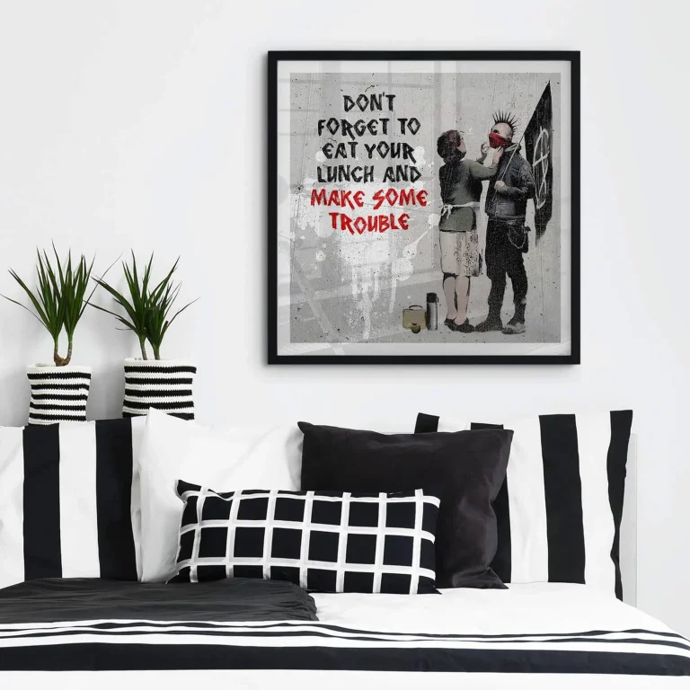 Banksy - "Make Some Trouble" Poster - 30 x 30cm — Ảnh 2