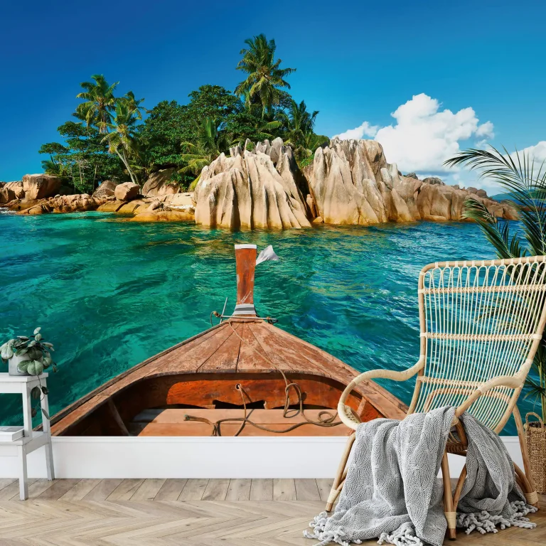 St.Pierre Island At Seychelles - Wall Mural 5033 - 4 Panel - 192cm x 260cm — Ảnh 2