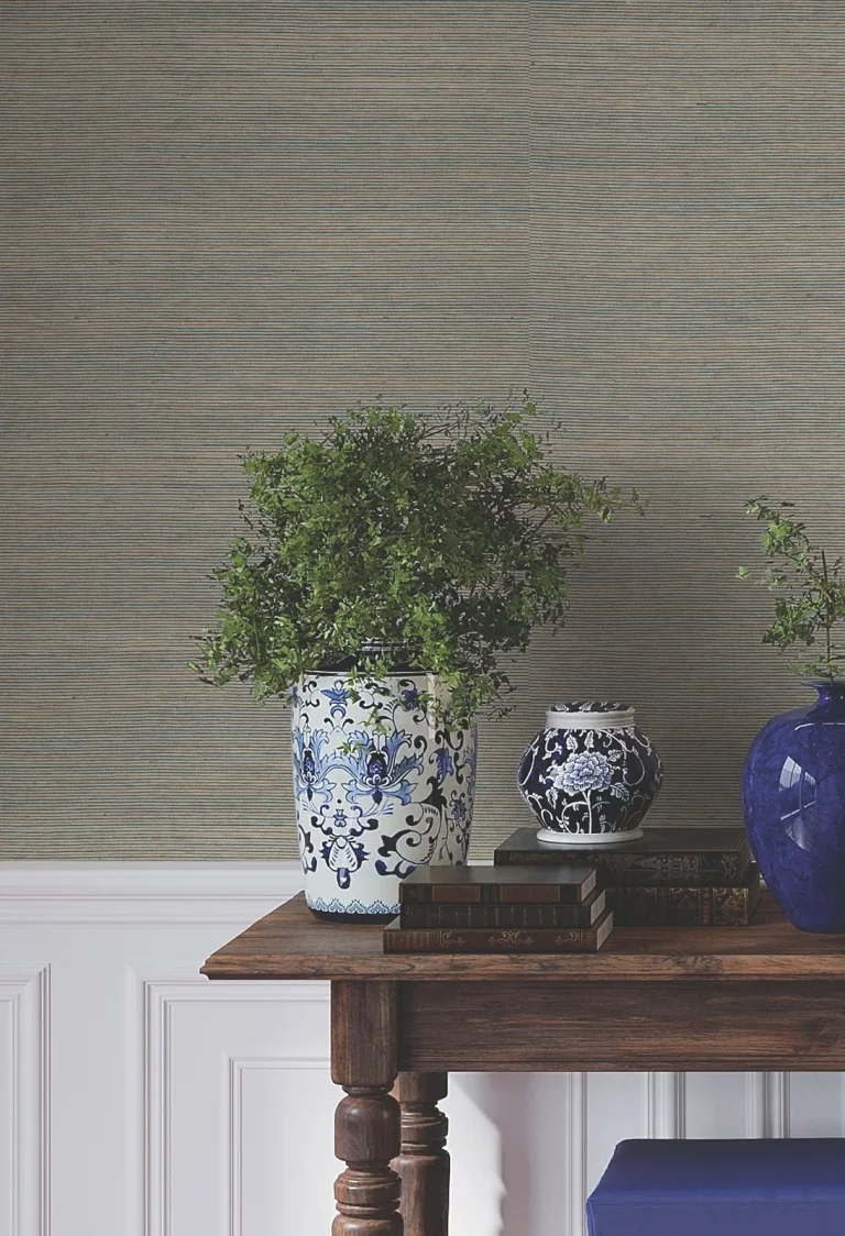 Ronald Redding Warwick Loomed Wallpaper - Navy — Image 5