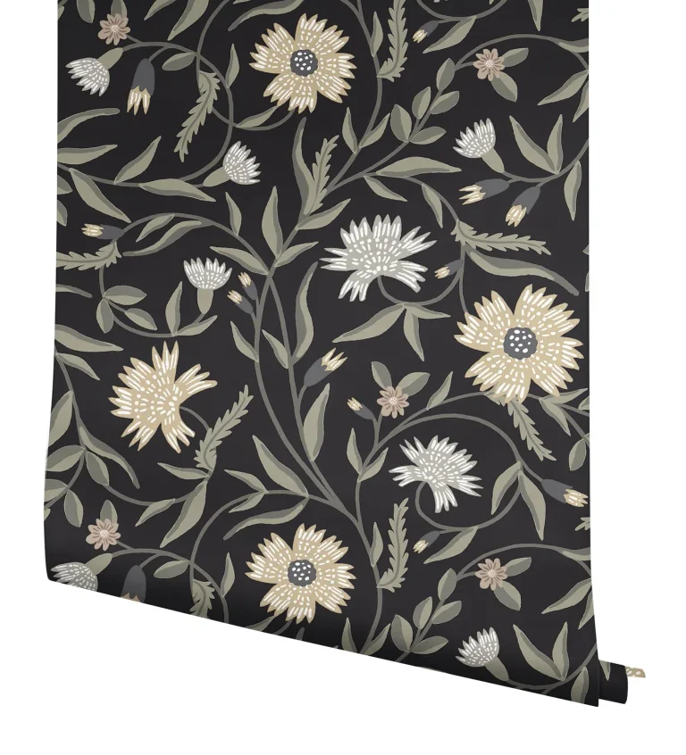 Rifle Paper Co. Aster Wallpaper - Black — Image 7
