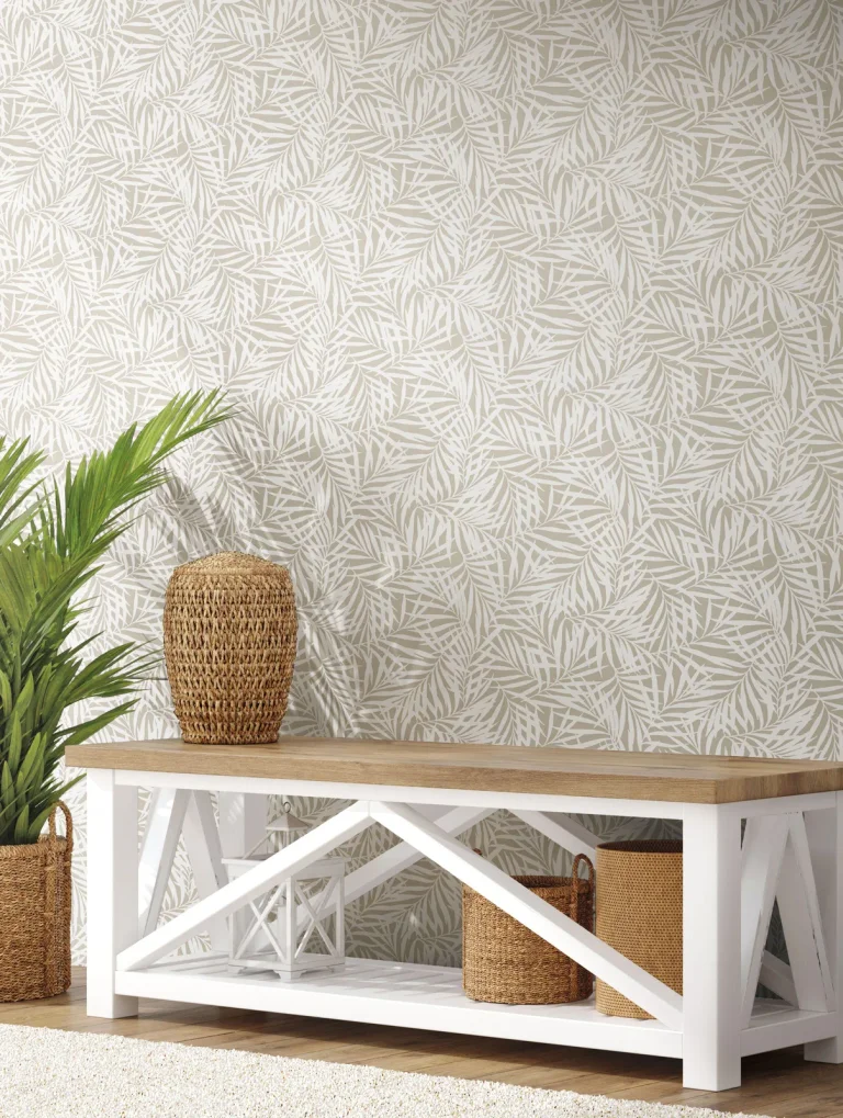 Oahu Fronds Peel and Stick Wallpaper - Linen