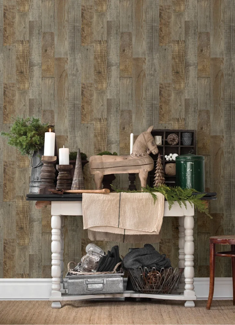 Chesapeake Chebacco Wood Planks Wallpaper - Brown — Ảnh 2