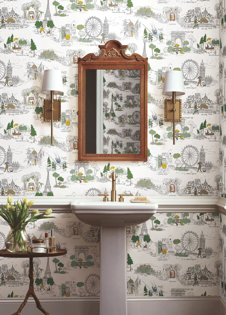 Rifle Paper Co. Travel Sketches Globetrotter Peel and Stick Wallpaper - Yellow — Ảnh 5