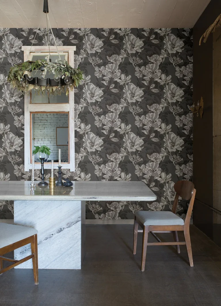 Selene Mucha Floral Wallpaper - Silver — Ảnh 4