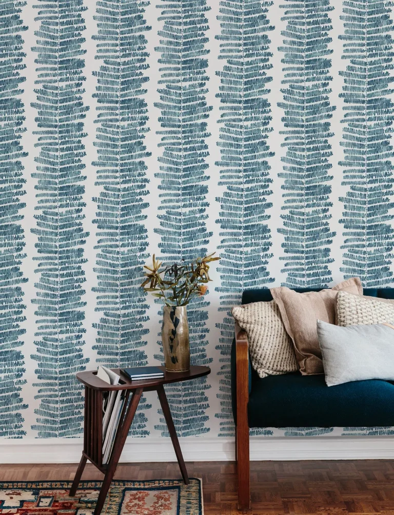 Lumis Fern Stripe Wallpaper - Blue — Ảnh 5
