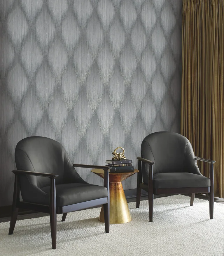Starfall Metallic Ikat Wallpaper - Pewter