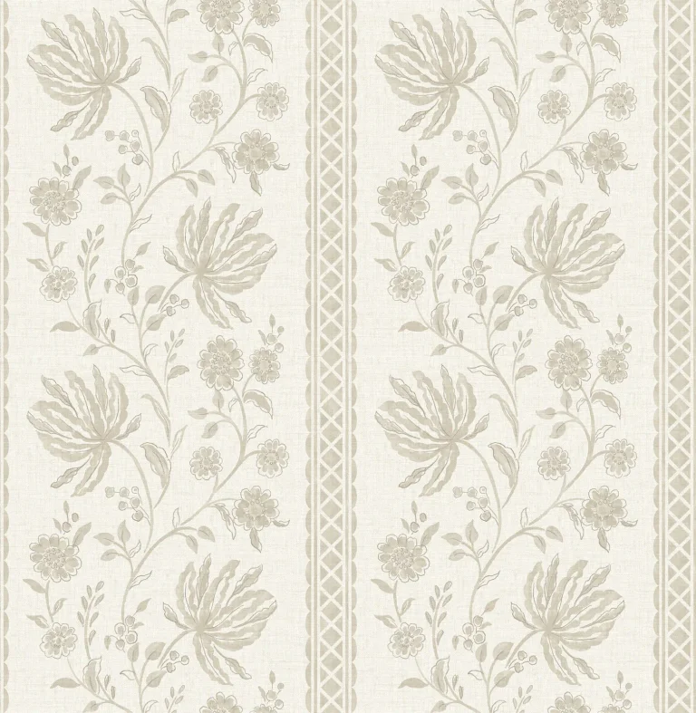 Edgemoor Jacobean Stripe Wallpaper - Taupe — Image 3