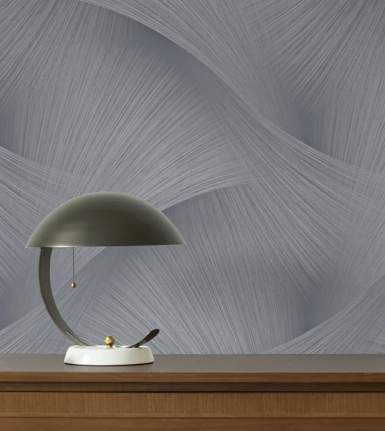 Etched Reeds Abstract Wallpaper - Slate — Image 3