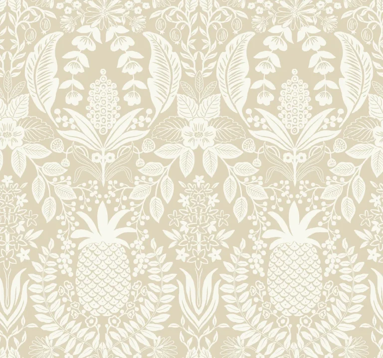 Rifle Paper Co. Pineapple Damask Wallpaper - Linen — Ảnh 4