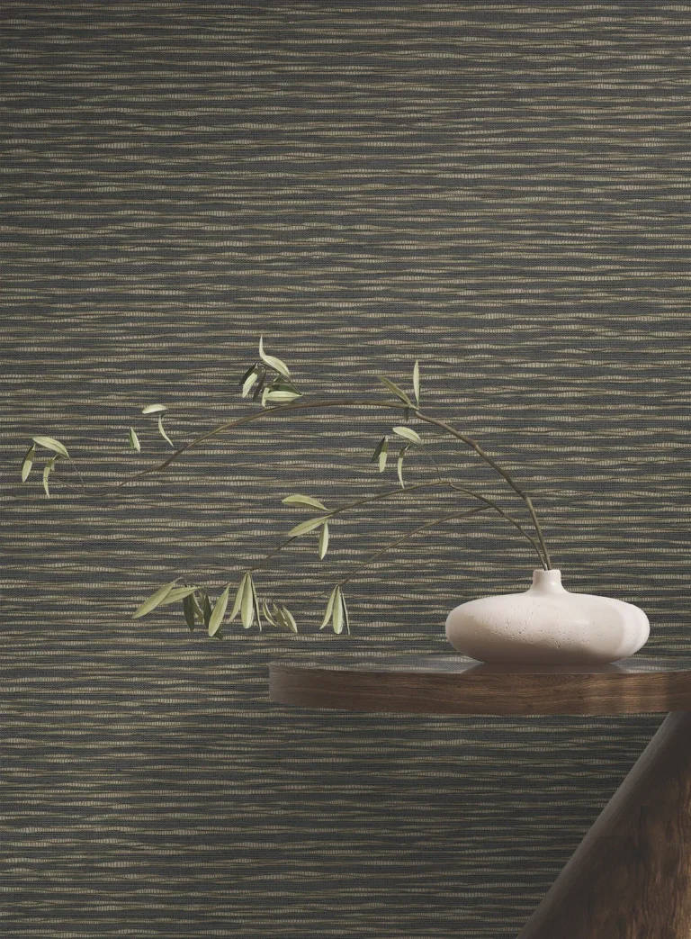 Ronald Redding Lotus Weave Wallpaper - Charcoal — Ảnh 3